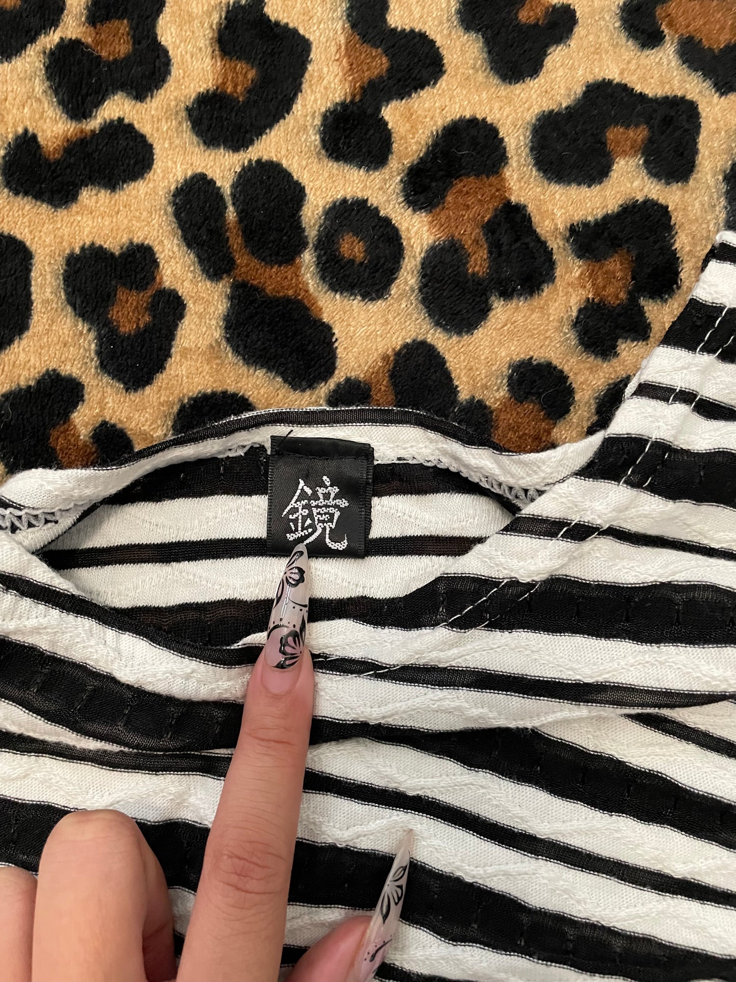 slouchy striped tee w buttons