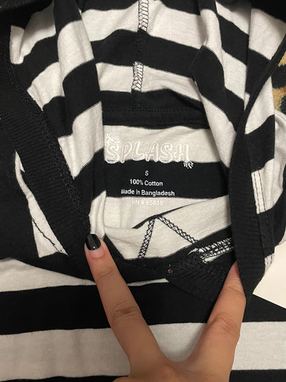 striped hooded longsleeve w/ pockets