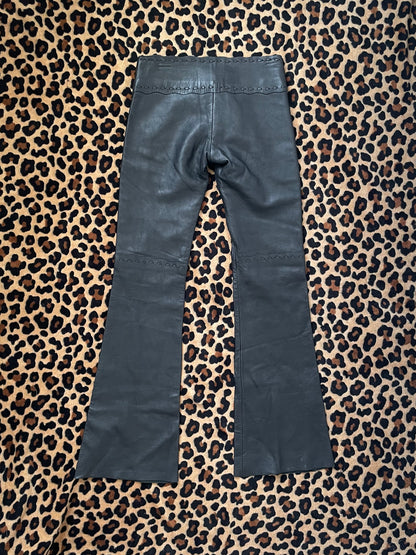 bebe low rise leather pants