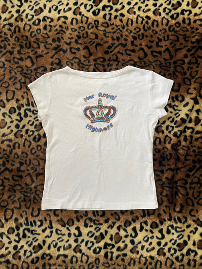 embroidered crown baby tee