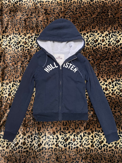 hollister sheep fur lined fitted zip up