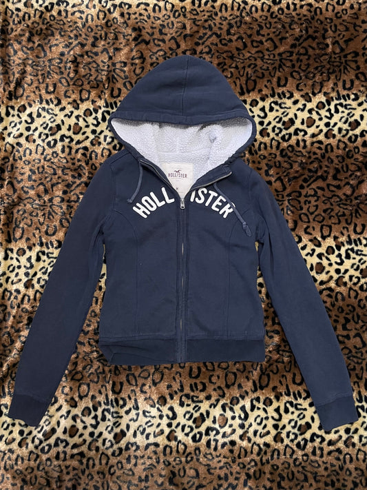 hollister sheep fur lined fitted zip up