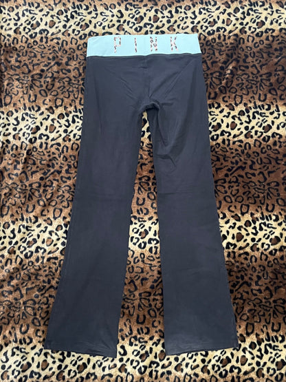VS Pink reversible cheetah foldover flares