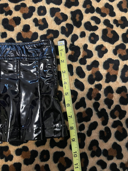 lip service latex pleated mini skirt