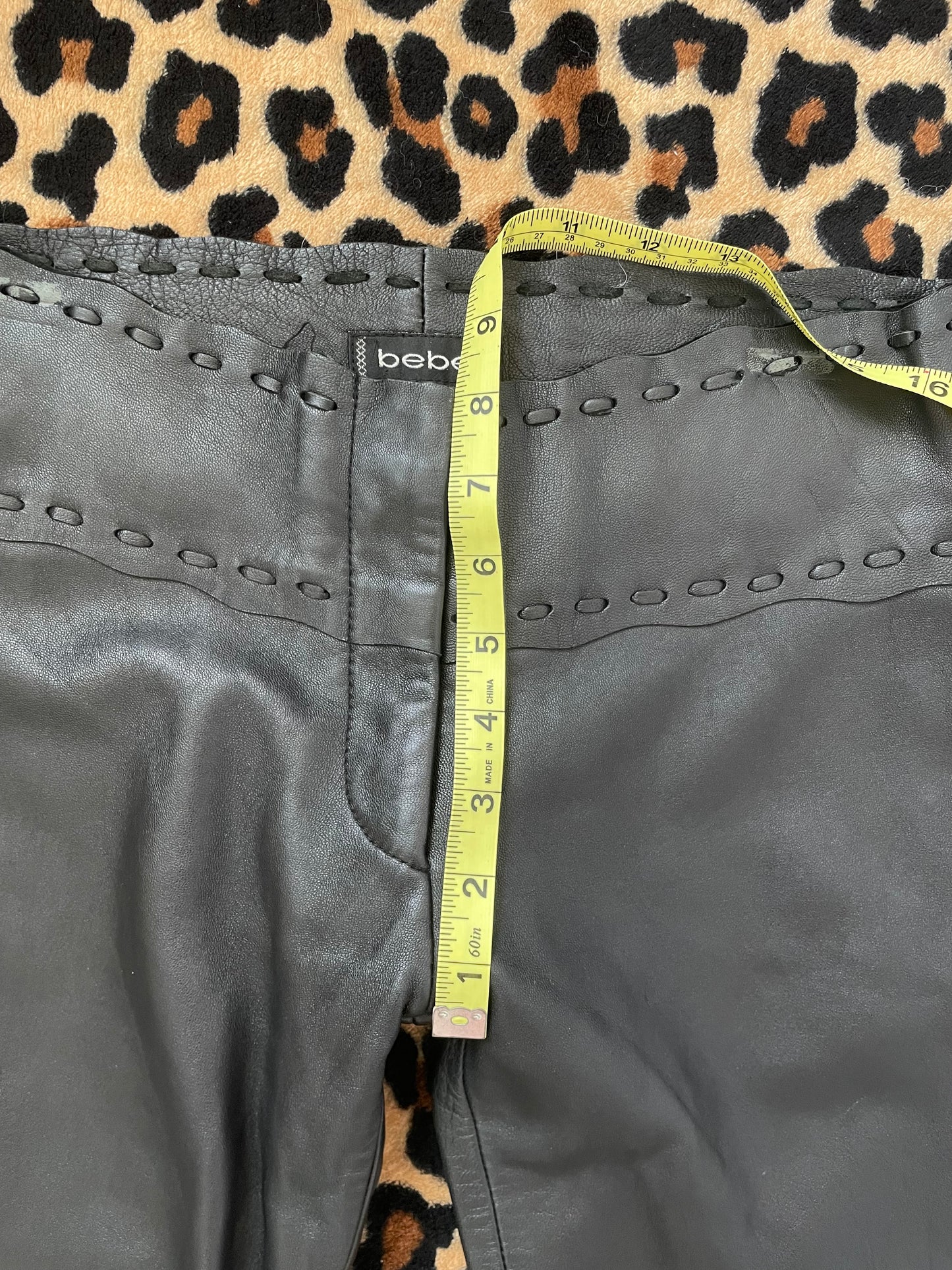 bebe low rise leather pants