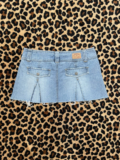 hydraulic denim mini skirt
