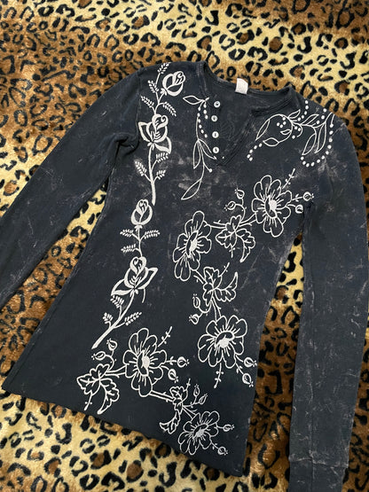 flower fitted long sleeve