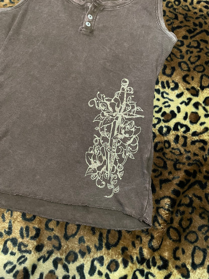 grunge sword ribbed tank