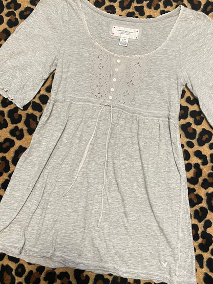 american eagle babydoll lace shirt