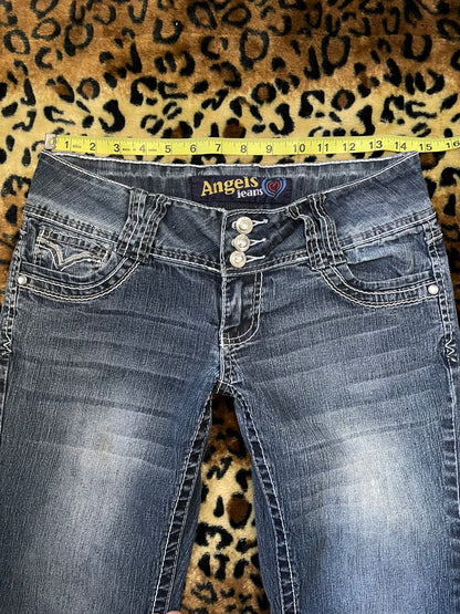 angels studded lowrise flare jeans
