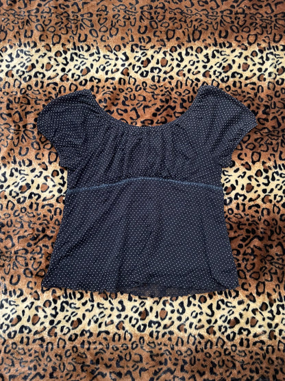 babydoll polka dot blouse