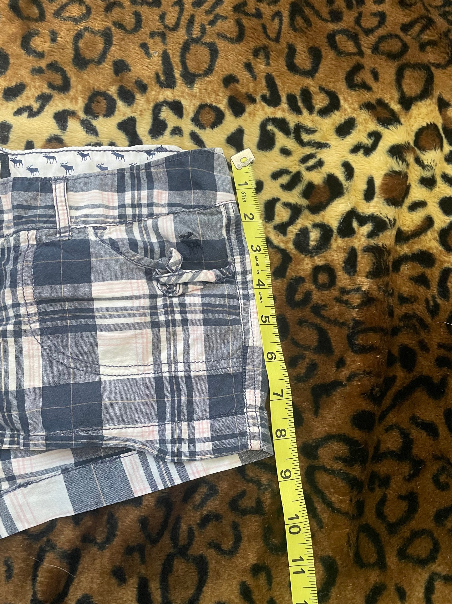 abercrombie plaid lowrise mini shorts