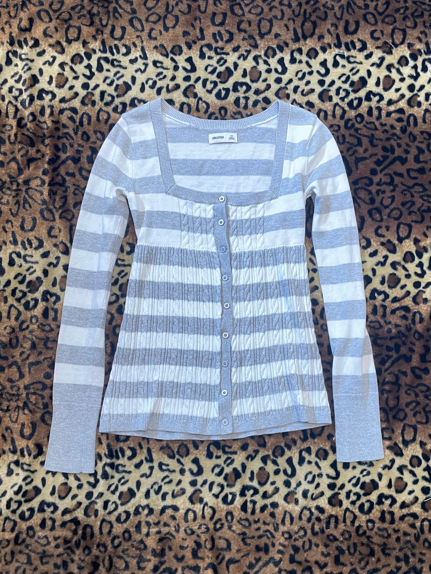 hollister striped babydoll longsleeve