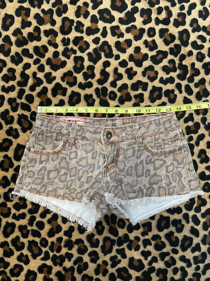cheetah print lowrise mini shorts