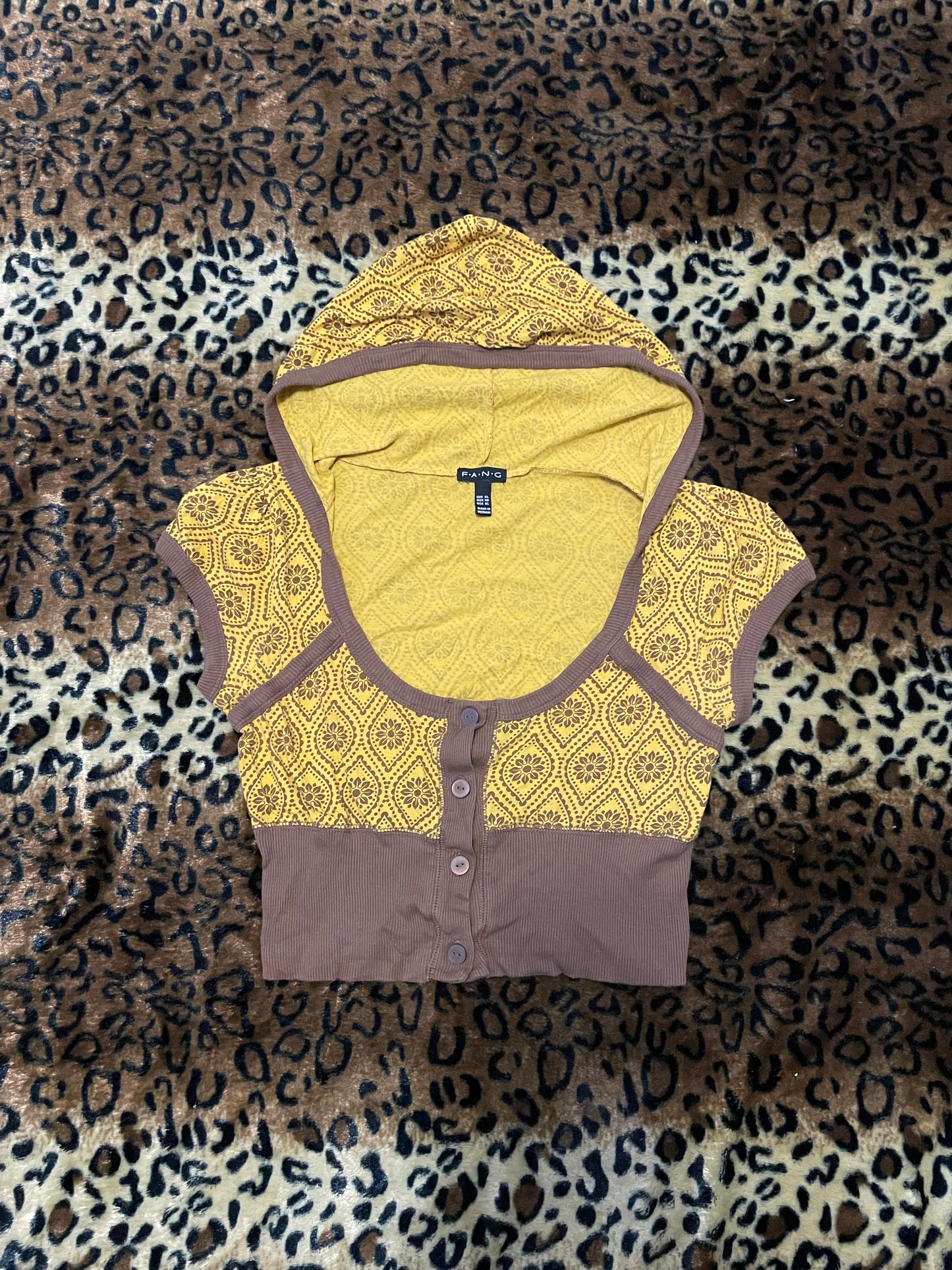 fang hooded cropped cardigan