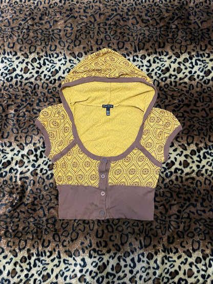 fang hooded cropped cardigan