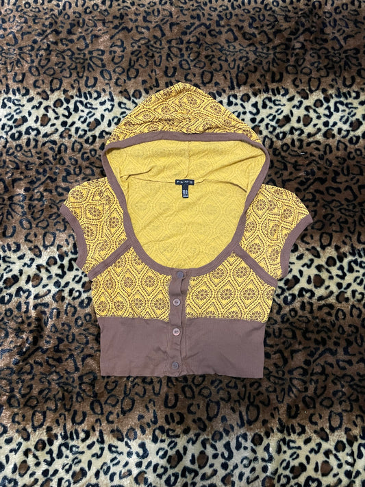 fang hooded cropped cardigan