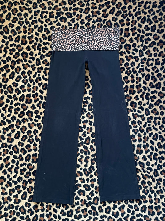 cheetah print lowrise fold over leggings