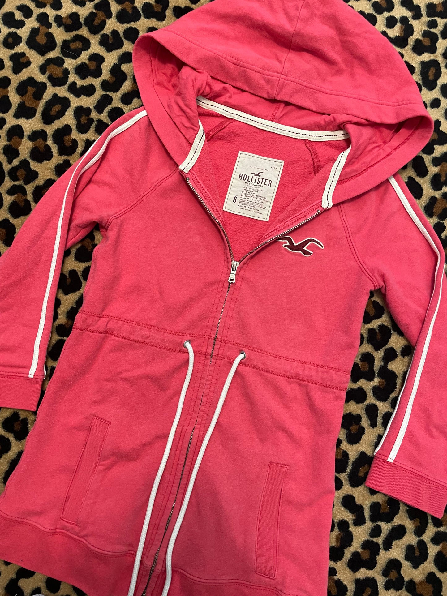 hollister babydoll quarter sleeve zip up