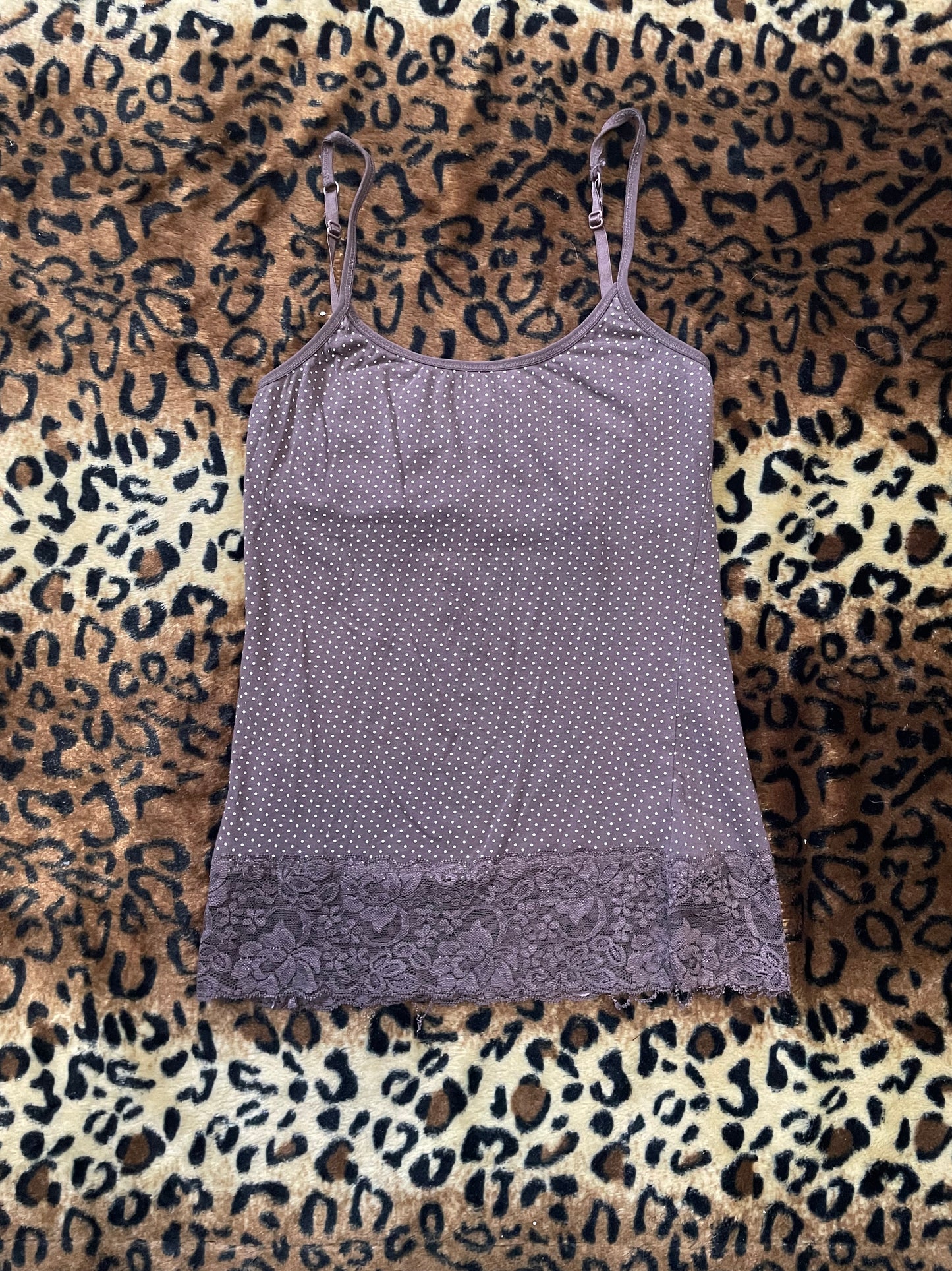 polka dot lace tank