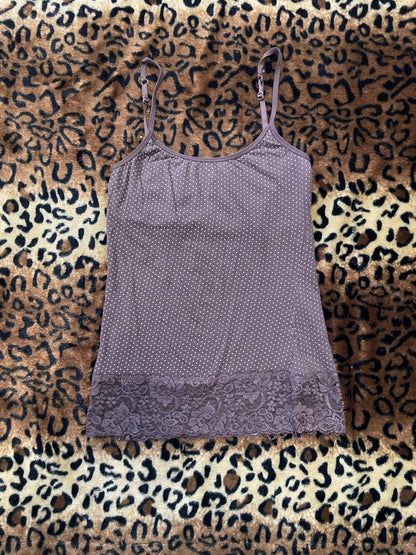 polka dot lace tank