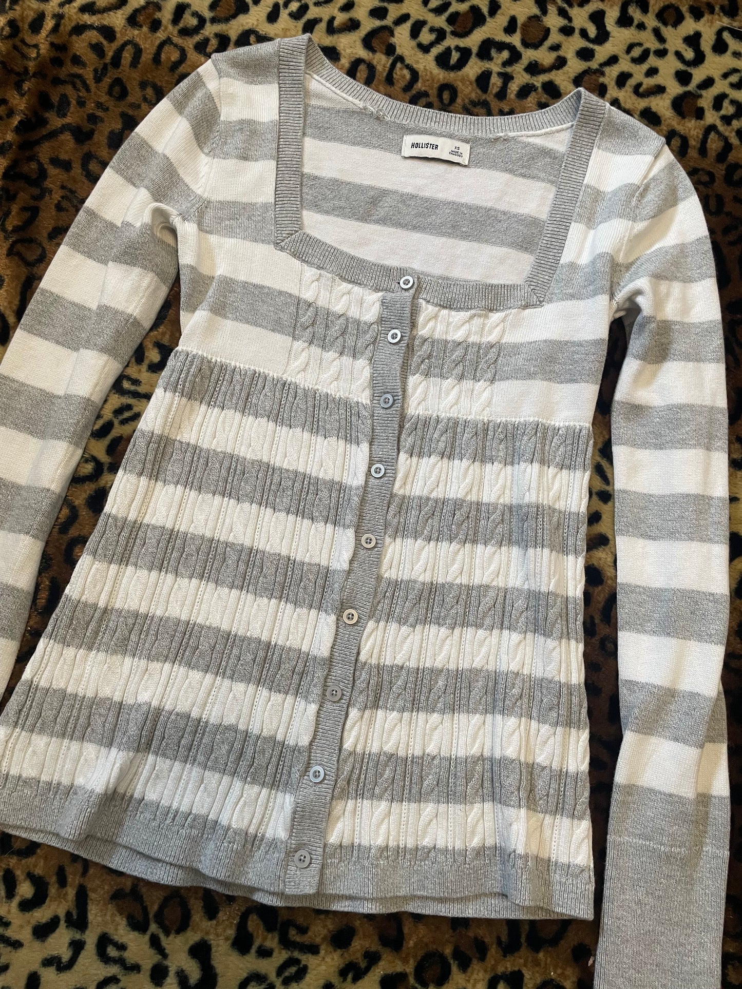 hollister striped babydoll longsleeve