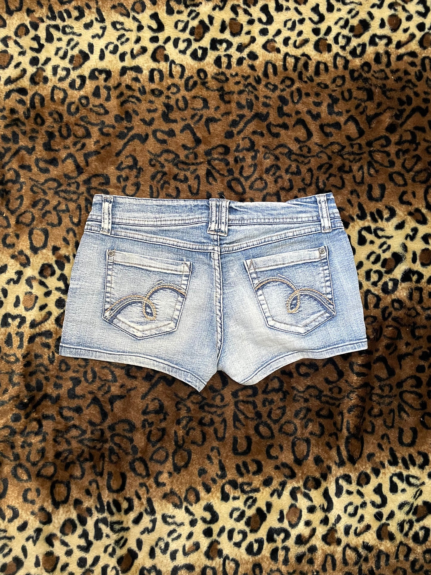bongo light washed denim mini shorts