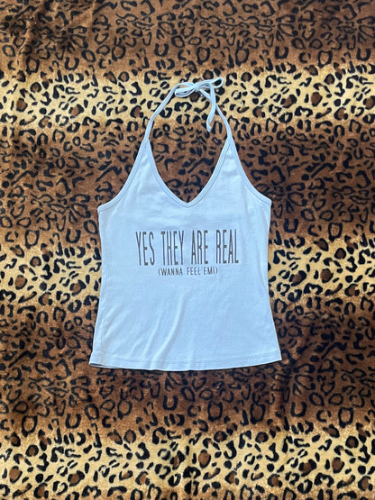 yes they are real halter top