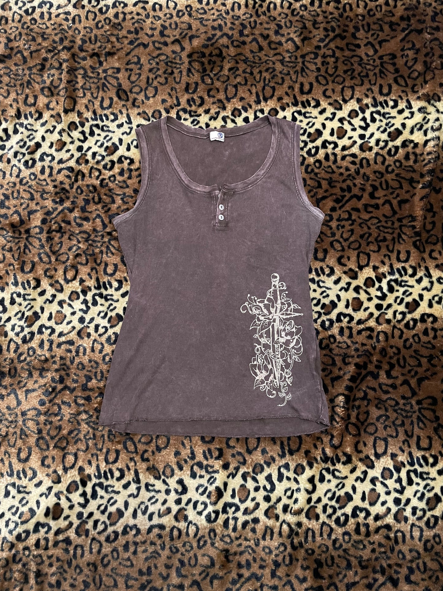 grunge sword ribbed tank