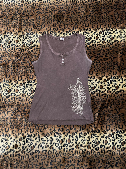 grunge sword ribbed tank