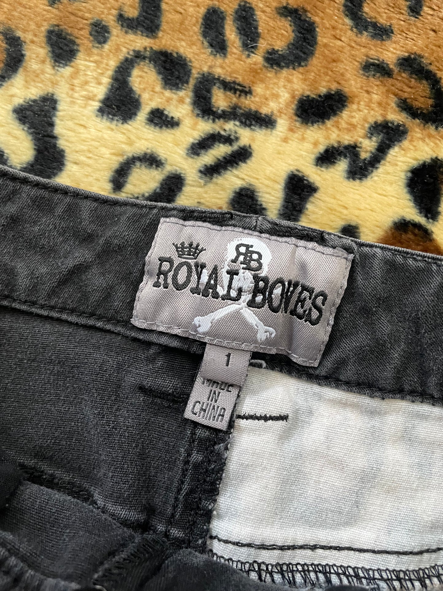 royal bones cheetah mini shorts