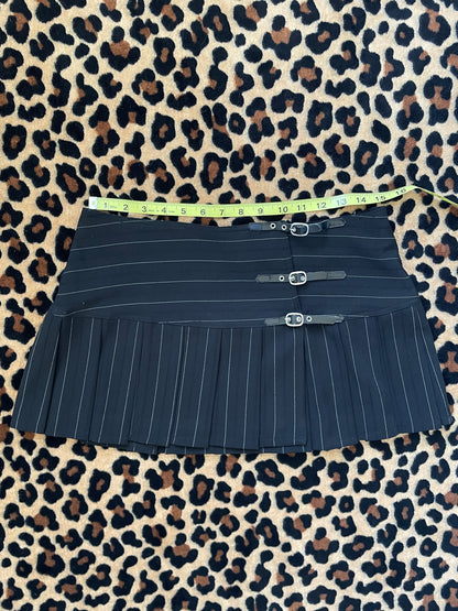 bebe pinstripe pleated mini skirt