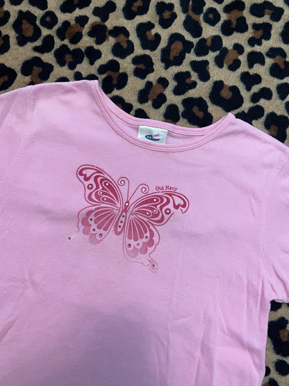 old navy butterfly baby tee