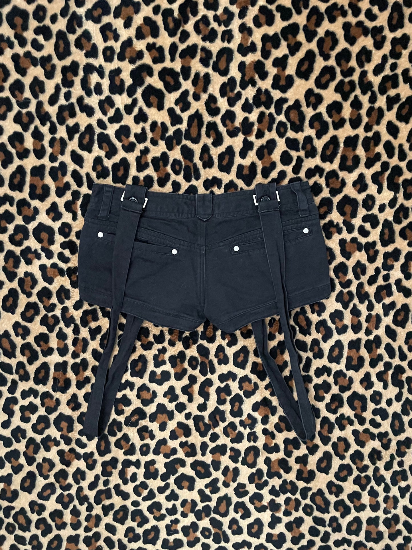 japanese mini shorts w/ attached suspenders