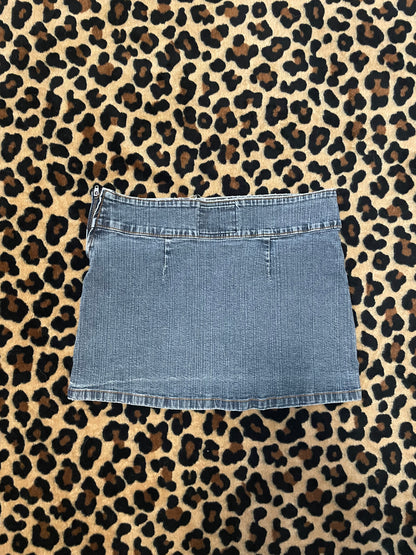 blue asphalt denim mini skirt
