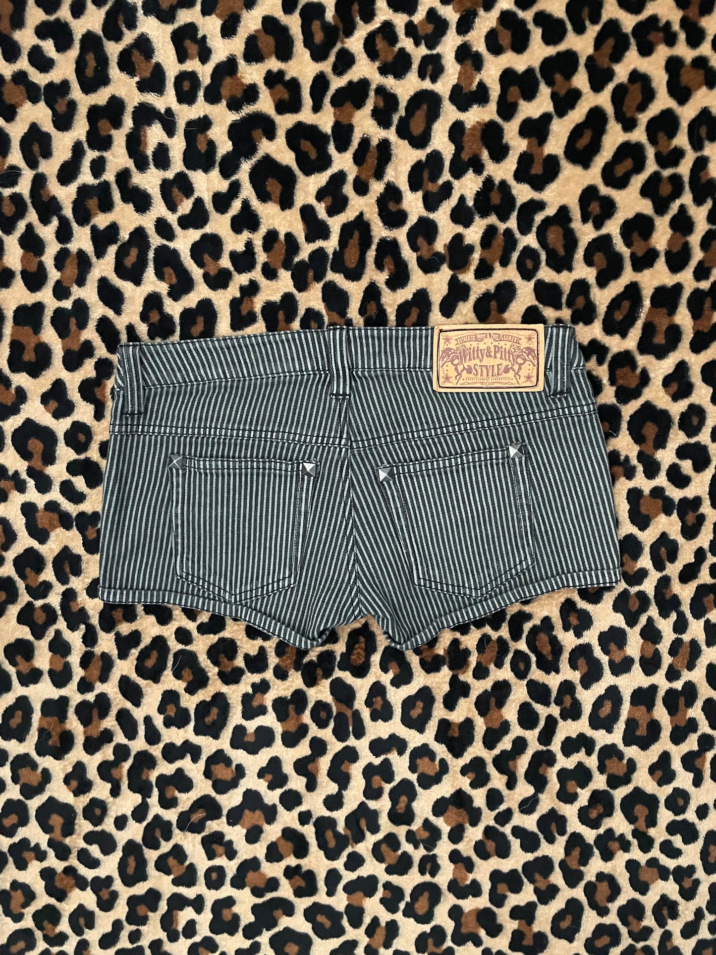 japanese pinstripe mini shorts