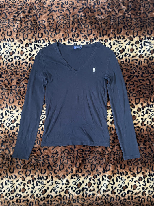 polo v-neck fitted longsleeve