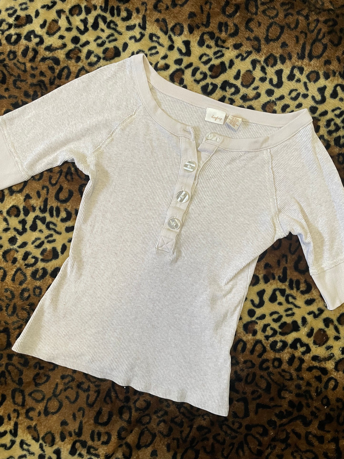 daytrip ribbed button up fitted top