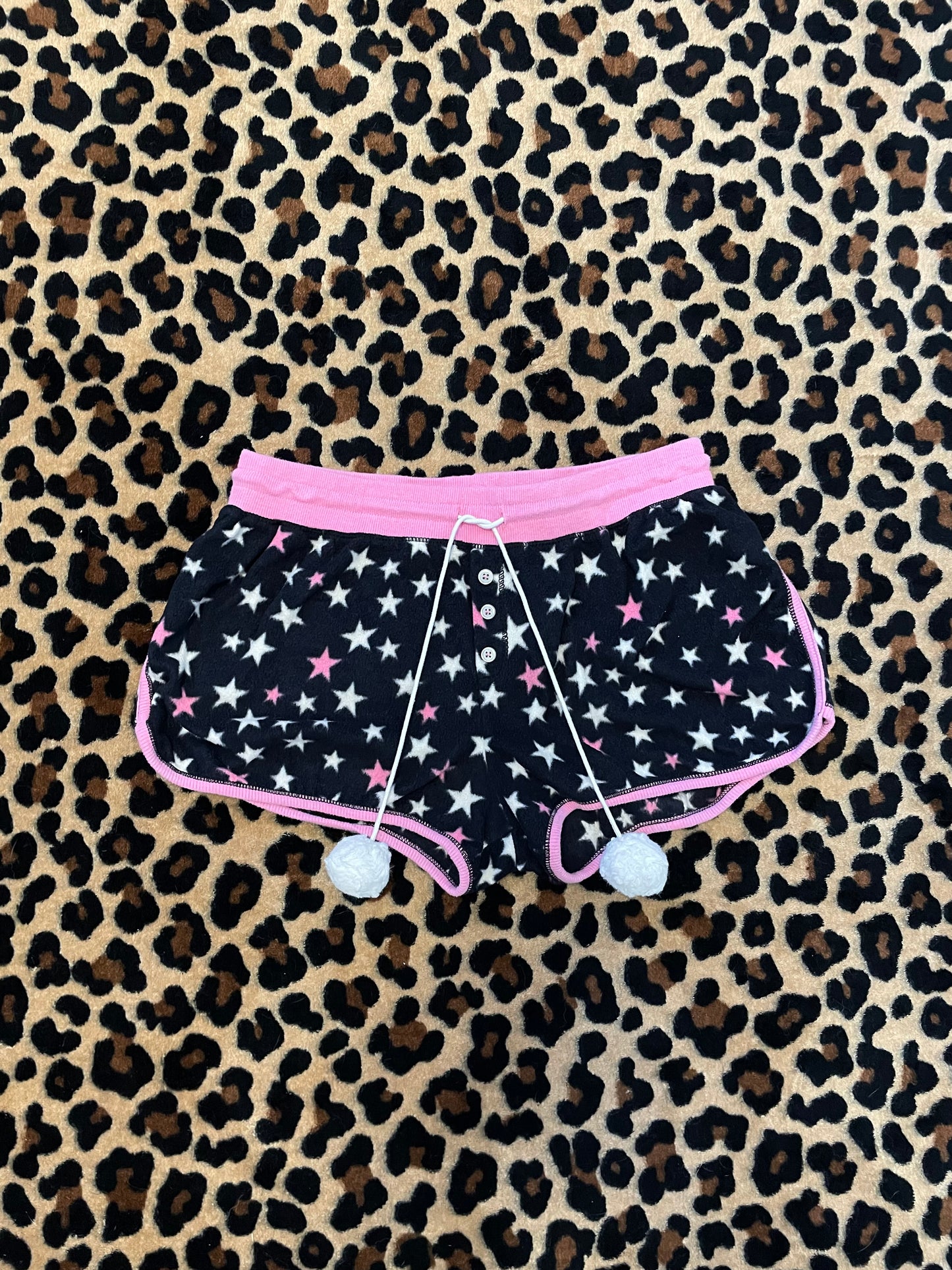 star fuzzball mini pajama shorts