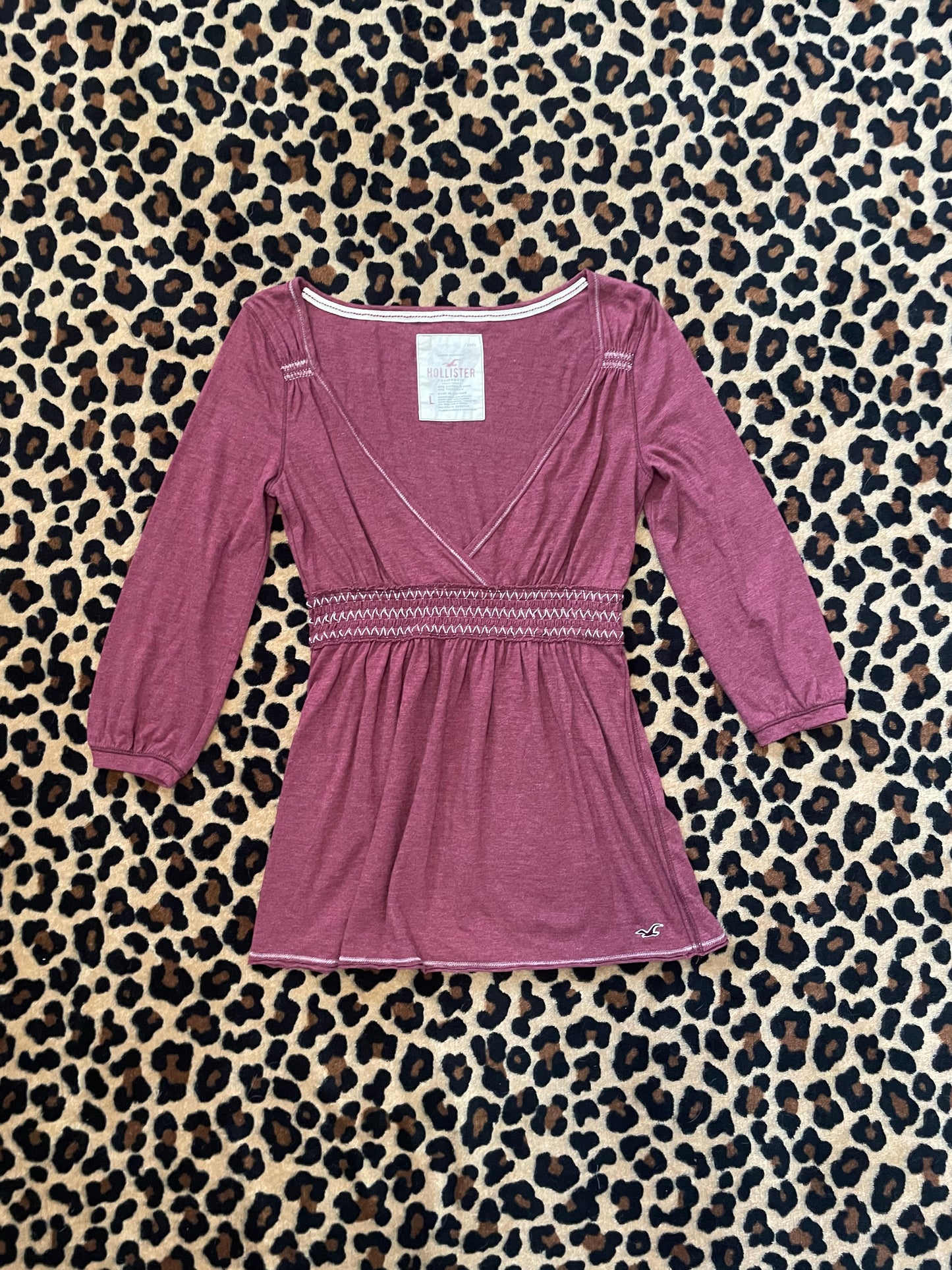 hollister babydoll quarter sleeve top