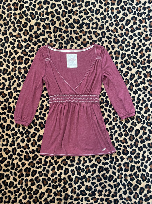 hollister babydoll quarter sleeve top
