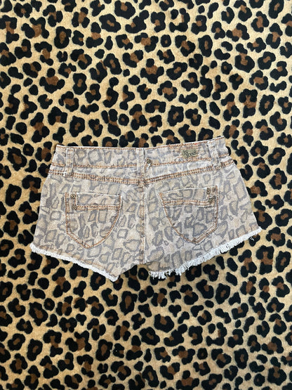 cheetah print lowrise mini shorts