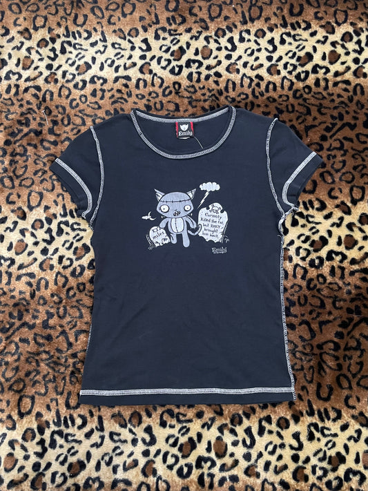emily the strange kitty baby tee
