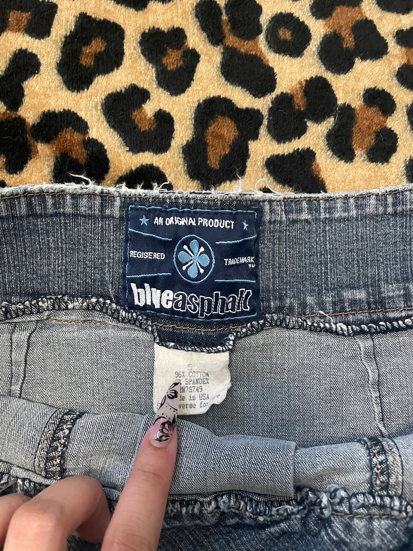 blue asphalt denim mini skirt