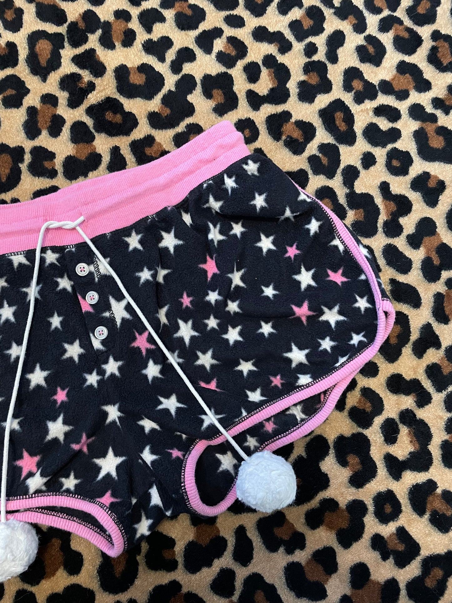 star fuzzball mini pajama shorts