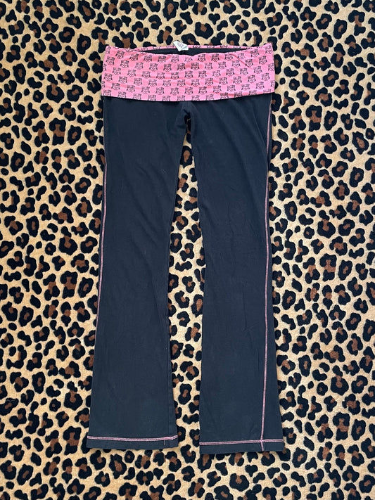 owl foldover lowrise flare leggings