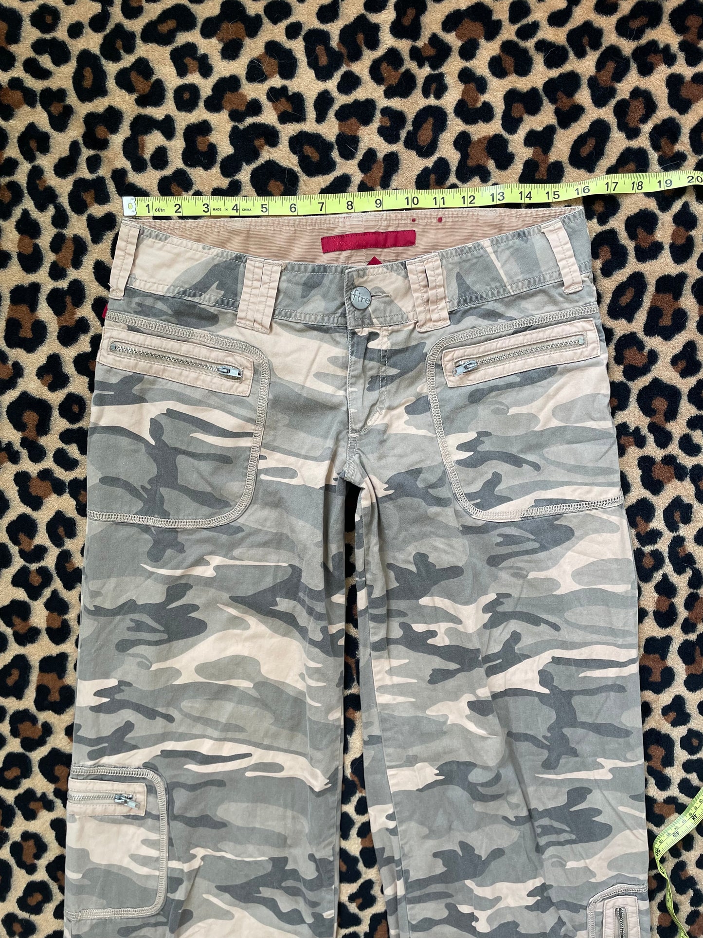 fire low rise camo cargos