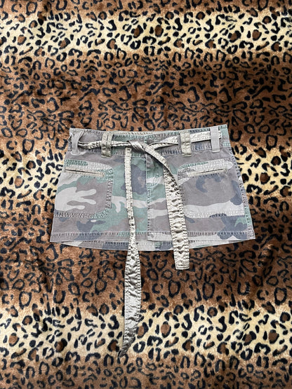 camo cargo mini skirt