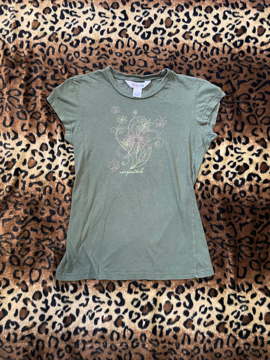 aeropostale flower baby tee