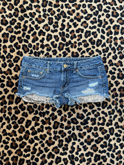 american eagle lowrise mini shorts w/ sequins pockets